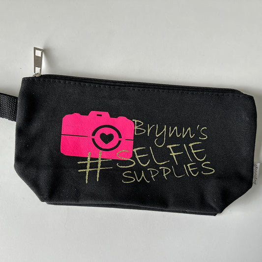 Customized Selfie Supplies Makeup Bag, zipper pouches